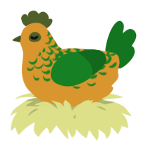 A orange and leaf chicken with a half-lace pattern