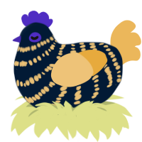 Lionheart, a tumblr and honey chicken with a bar pattern