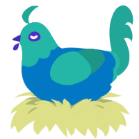 (unnamed), a sapphire and turquoise chicken with a head pattern