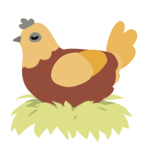 A russet and honey chicken with a head pattern
