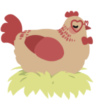 A beige and red chicken with a neck-band pattern