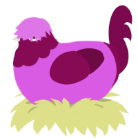 (unnamed), a orchid and wine chicken with a head pattern