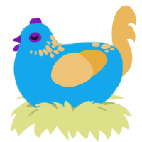 Sea Sandwich, a sky and honey chicken with a neck-speckle pattern