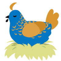 Sulfer, a sapphire and orange chicken with a half-lace pattern