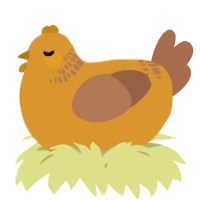 A orange and brown chicken with a neck-band pattern