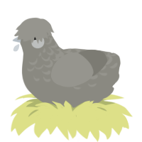 A ash chicken with a half-lace pattern
