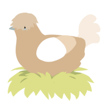 say that beige baby, a beige and cream chicken