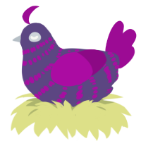 A overcast and plum chicken with a bar pattern
