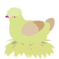 A lemon and beige chicken