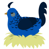 A ultramarine and tumblr chicken with a half-lace pattern