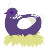 Sugarplum, a overcast and white chicken with a neck-speckle pattern