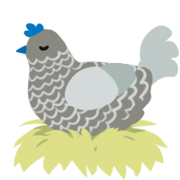 A ash and silver chicken with a lace pattern