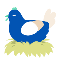 Windows XP, a ultramarine and cream chicken