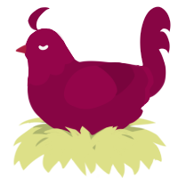 A maroon chicken with a head pattern