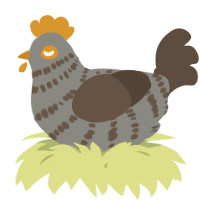 A ash and bark chicken with a bar pattern