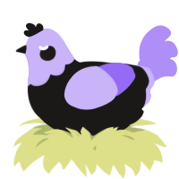 A sable and lilac chicken with a head pattern