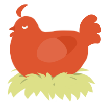 A vermilion chicken