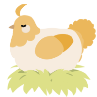 A cream and honey chicken with a head pattern