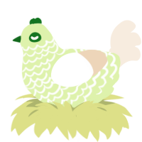 A apple and cream chicken with a lace pattern