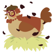 A beige and russet chicken