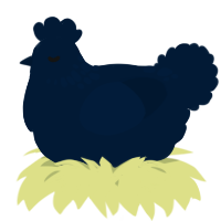 A tumblr chicken with a neck-speckle pattern