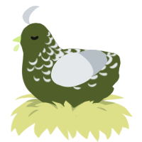 A olive and mist chicken with a half-lace pattern