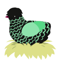 A black and spring chicken with a lace pattern