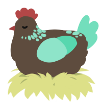 A bark and mint chicken with a neck-speckle pattern