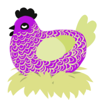 A amethyst and lemon chicken with a double-lace pattern