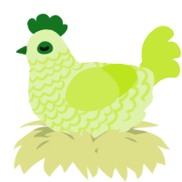 A apple and lime chicken with a lace pattern