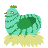 lechuga, a mint and viridian chicken with a bar pattern