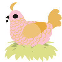A rose and honey chicken with a lace pattern