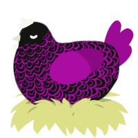 A black and plum chicken with a double-lace pattern