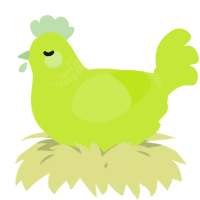 A lime chicken with a neck-band pattern