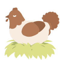 A cream and brown chicken with a head pattern