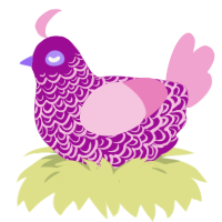 Woah, a plum and pink chicken with a double-lace pattern