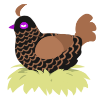 A sable and brown chicken with a lace pattern