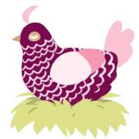 A wine and rose chicken with a lace pattern