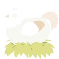 A white and cream chicken with a head pattern