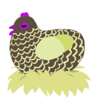 Kiba, a bark and lemon chicken with a lace pattern