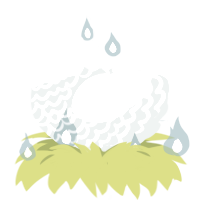 Fountain, a mint and rose chicken with a lace pattern