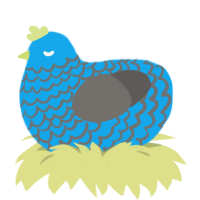 Cloudy, a sky and grey chicken with a lace pattern