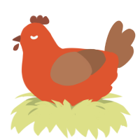 A vermilion and brown chicken