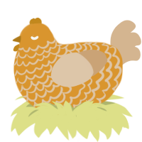 天ぷら, a orange and beige chicken with a lace pattern