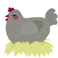 A ash chicken with a lace pattern