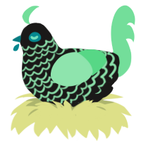Lucian, a sable and spring chicken with a lace pattern