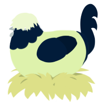 A apple and tumblr chicken with a head pattern