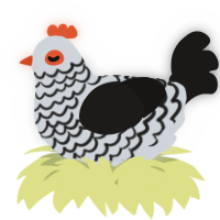 A mist and sable chicken with a lace pattern