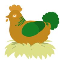 A ochre and leaf chicken with a neck-band pattern