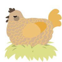 A beige and honey chicken with a lace pattern